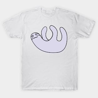 Cute Silly Simple Minimalist Pastel Purple Sloth Small Icon T-Shirt